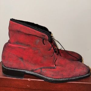Mezlan Balestra Red Burnout Suede  Boots size 13